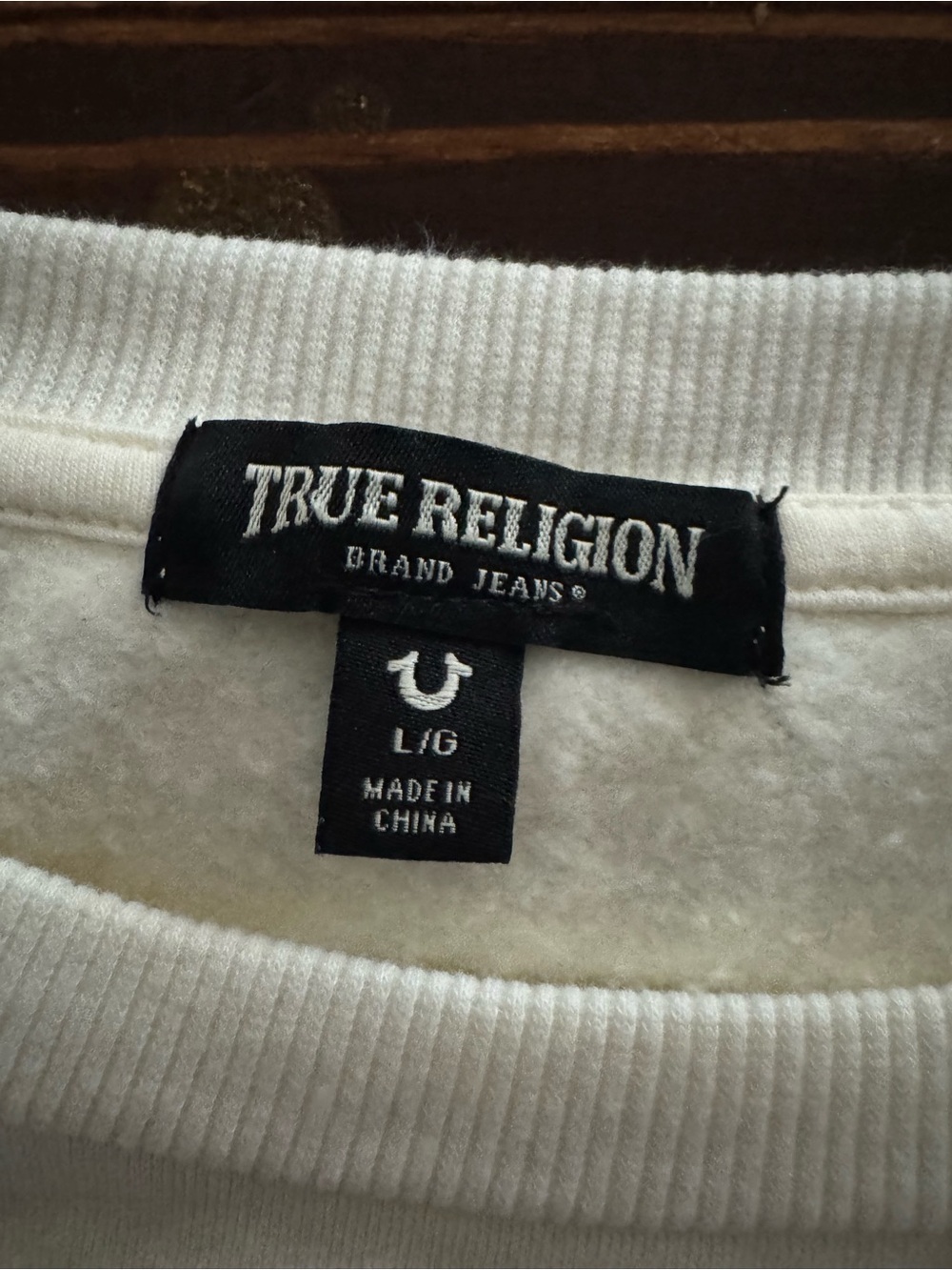 True Religion White Crewneck Sweatshirt